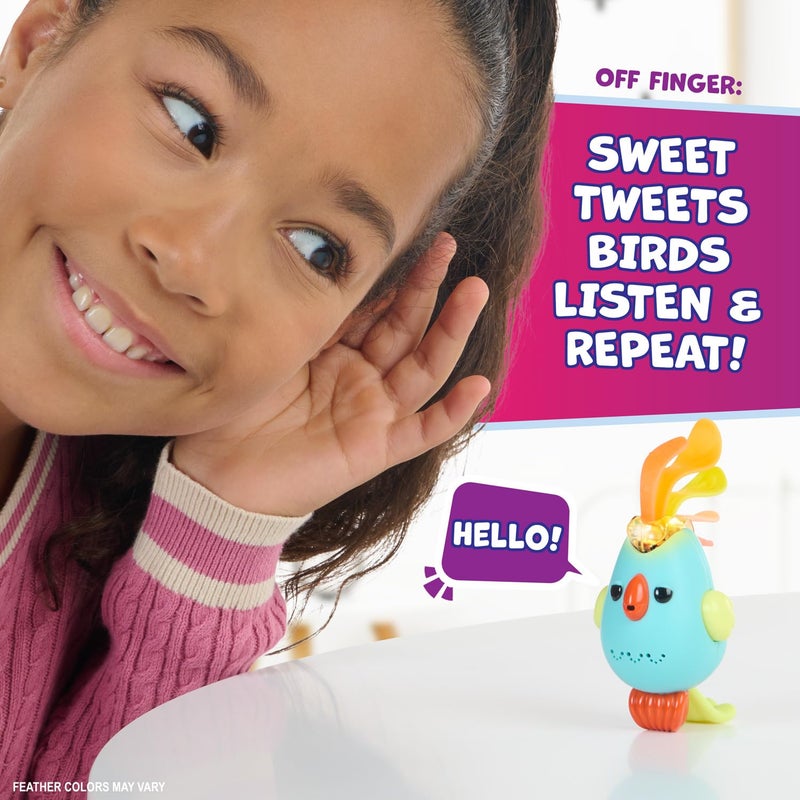 Fingerlings Sweet Tweets Interactive Bird - Record & Play Secret Messages, Includes 40+ Sounds & Reactions - Lionel (Blue) - Image 3